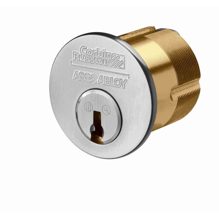 Corbin Russwin 1-1/4" Conventional 6 Pin Mortise Cylinder with Cloverleaf Cam Satin Chrome CR1000114A01626L4